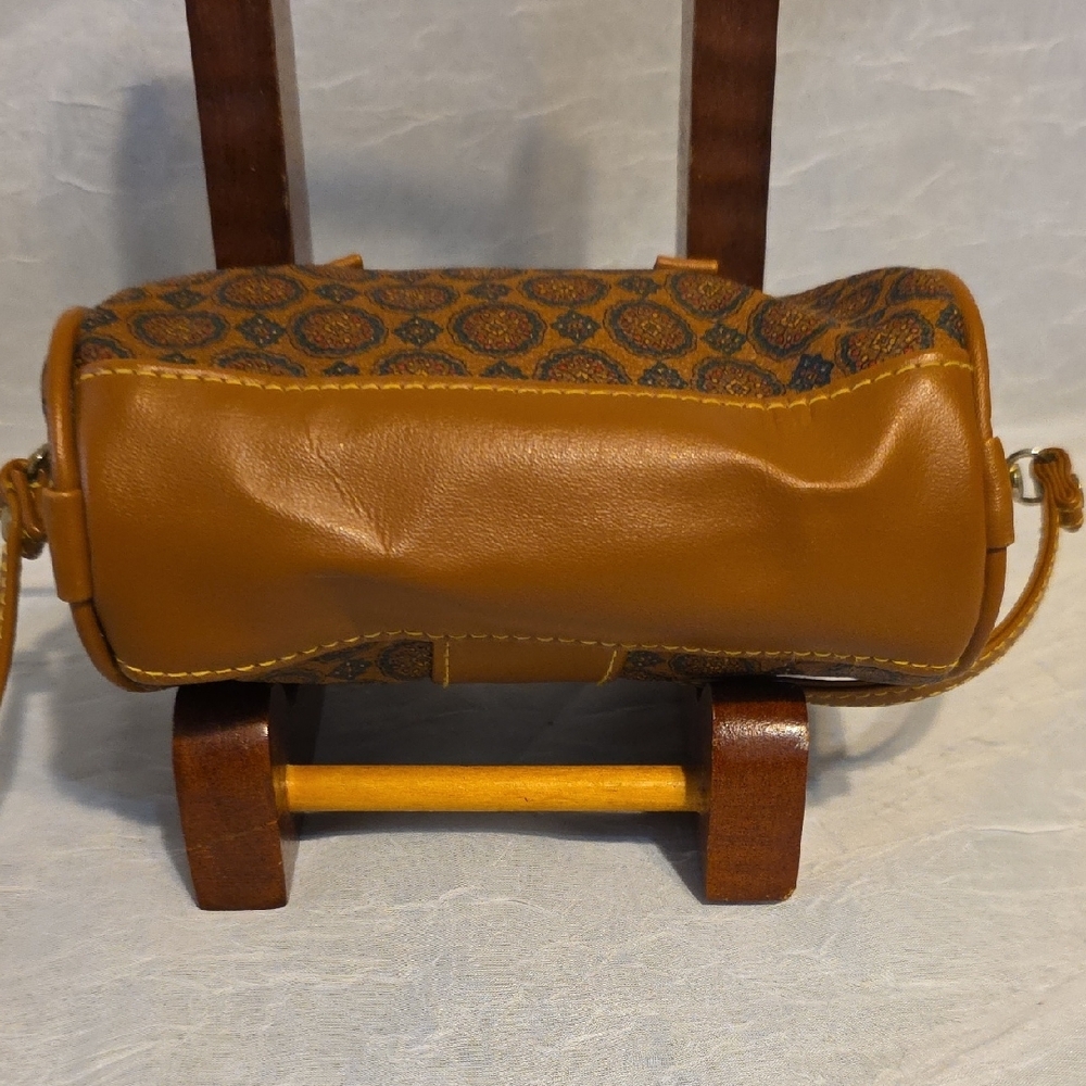 Chic Tan Mini Bag with Patterned Design - 48 Inch Strap - Picture 5 of 11